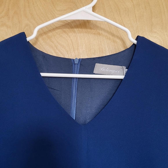 NWT Navy Bell Sleeve Shift Dress - Picture 3 of 5